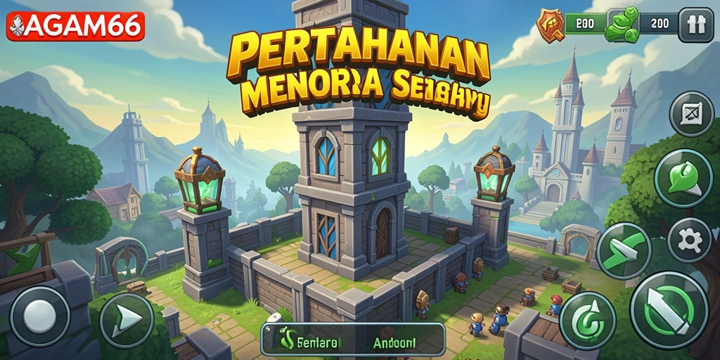Tampilan gameplay AGAM66 yang seru dalam mode Tower Defense.