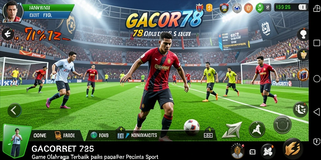 Screenshot utama GACOR78 menampilkan aksi seru pertandingan olahraga.