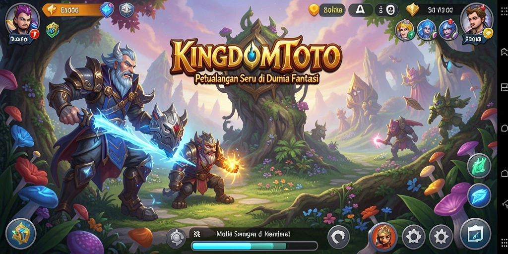 Screenshot gameplay KINGDOMTOTO yang menampilkan aksi petualangan yang mendebarkan.