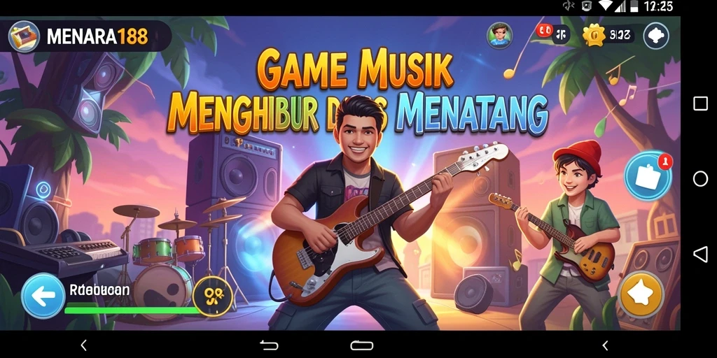 Tampilan gameplay MENARA188 yang penuh warna dan interaktif saat memainkan lagu.