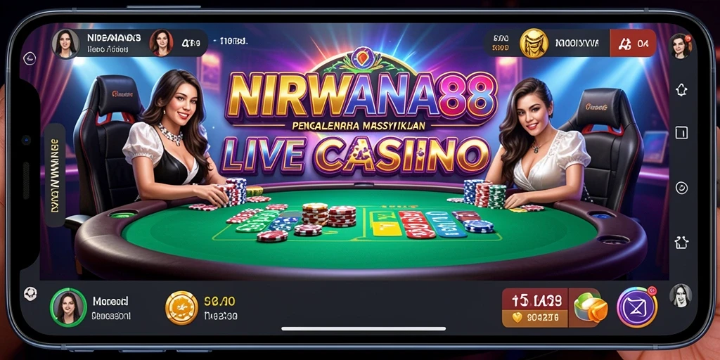 Tangkapan layar NIRWANA88 menampilkan dealer profesional dan suasana kasino yang nyata.