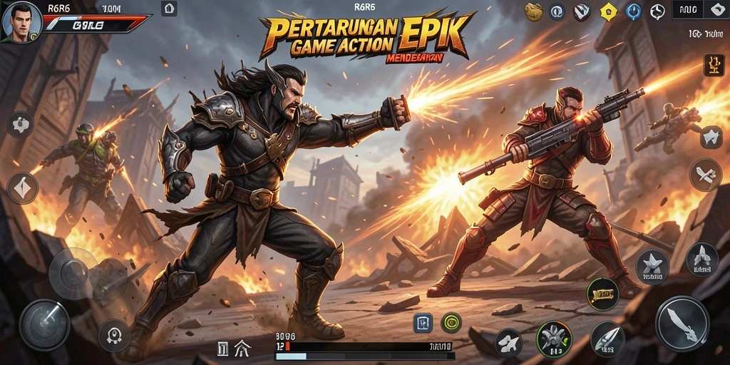 Screenshot R6R6 menampilkan adegan pertempuran yang mendebarkan dengan grafis tajam.