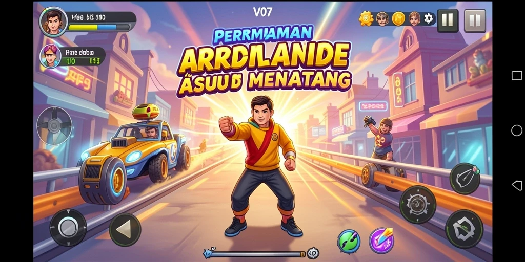 Screenshot gameplay V07 menampilkan aksi seru dalam permainan Arcade.